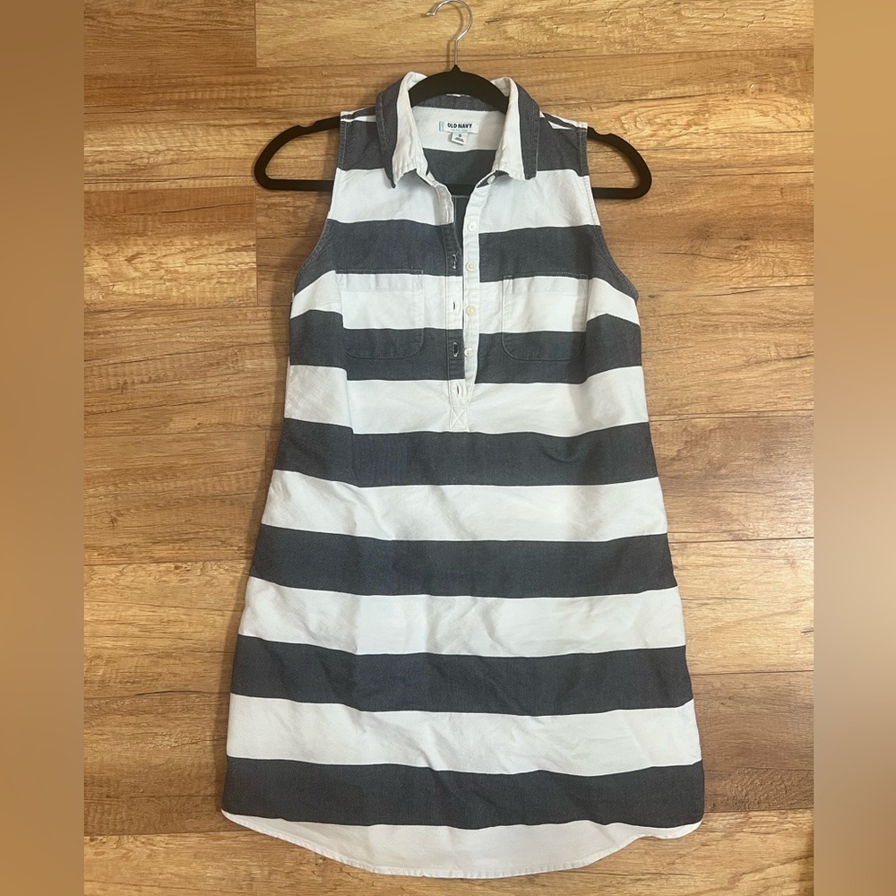 Old Navy Women's Black and White Striped Mini Dress